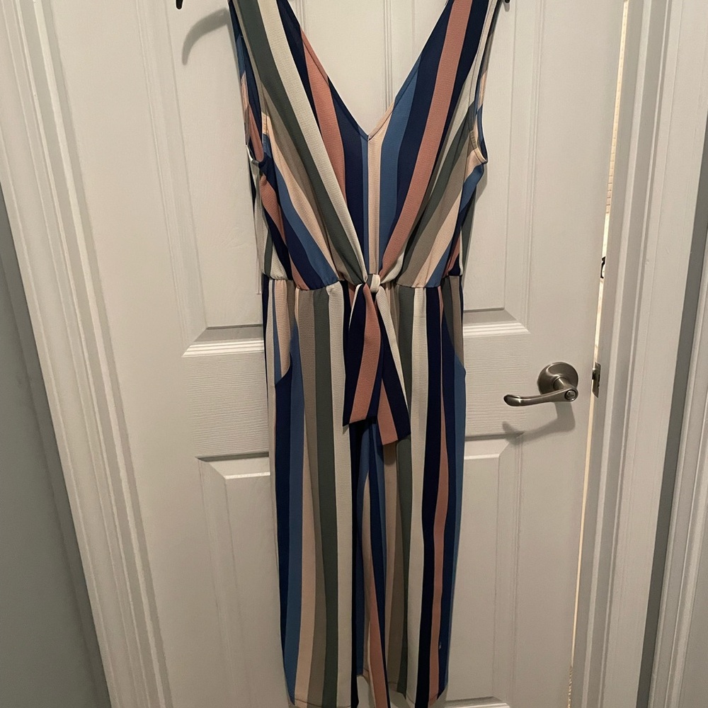 Multi color cropped-pant jumpsuit